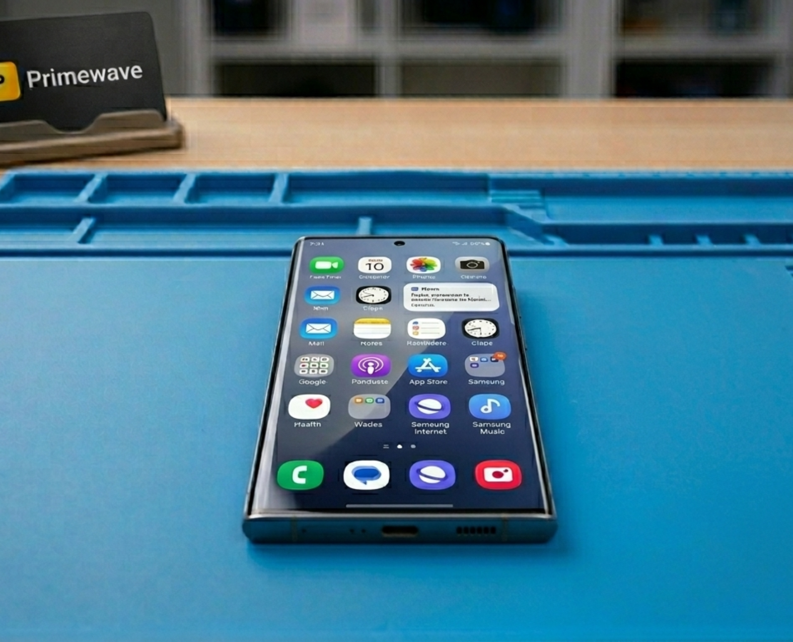 Samsung Galaxy Ultra smartphone on dark backdrop